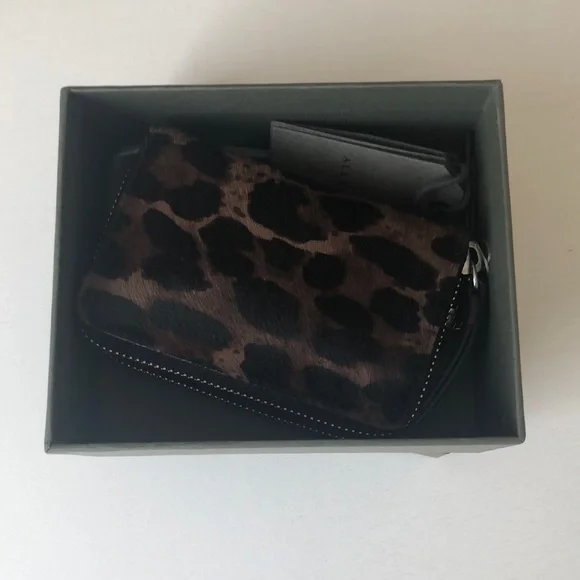 All Saints Kim Genuine Calf Hair/Leather Cardholder (NWT) - Picture 4 of 11